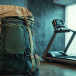 a rucksack by a treadmill