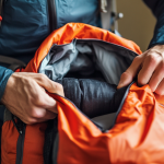 a man properly packing a rucksack