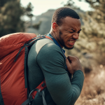a man experiencing soft tissue pain while rucking